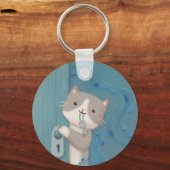 Openen: kat met sleutel sleutelhanger (Achterkant)