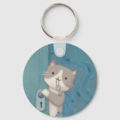 Openen: kat met sleutel sleutelhanger (Achterkant)