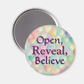 Openen, onthullen, geloven magneet (Voorkant / Achterkant)