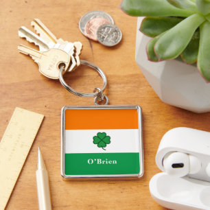 Opener voor fles met vlag van Ierland en achternaa Sleutelhanger
