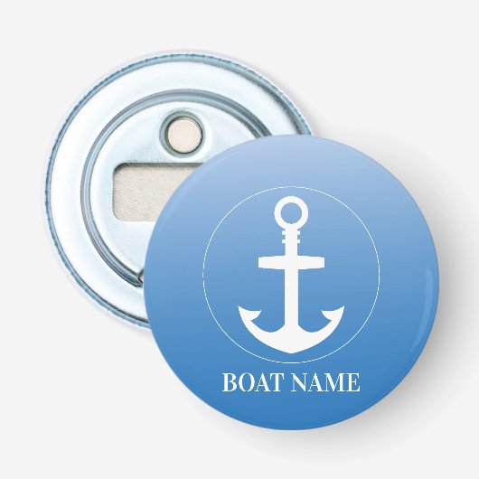 Opener voor flessen met eigen naam van boot Nautis (Voorkant)