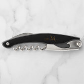 Opener voor wijn met gegraveerde gouden monogram E (Achterkant)
