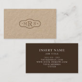 OpenFace Font Monogrammed Retro Bister Visitekaartje (Voorkant / Achterkant)