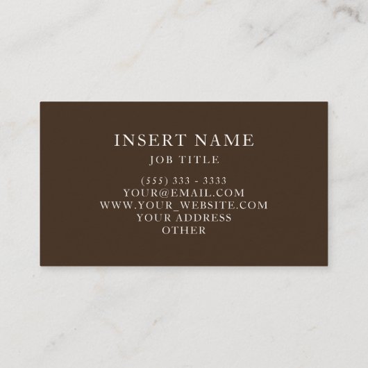 OpenFace Font Monogrammed Retro Bister Visitekaartje (Achterkant)