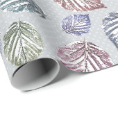 Opengewerkte bladeren op een lichtgrijze achtergro cadeaupapier (Rol Hoek)