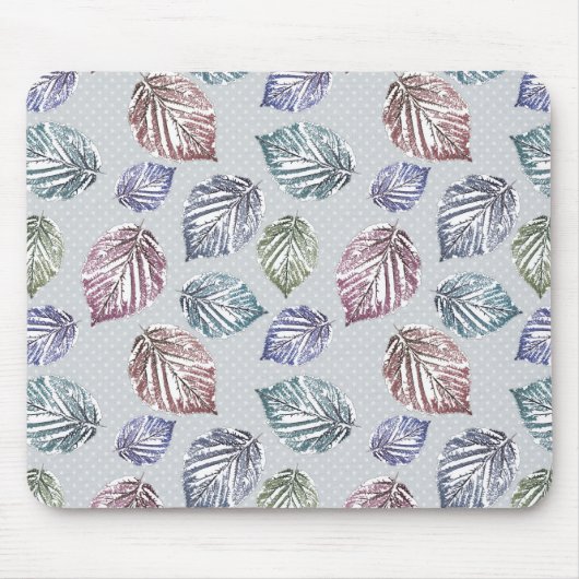 Opengewerkte bladeren op een lichtgrijze achtergro muismat (Voorkant)