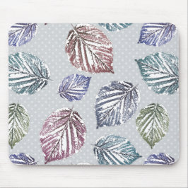 Opengewerkte bladeren op een lichtgrijze achtergro muismat