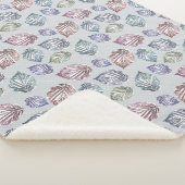 Opengewerkte bladeren op een lichtgrijze achtergro sherpa deken (3/4)