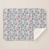 Opengewerkte bladeren op een lichtgrijze achtergro sherpa deken (Voorkant (horizontaal))