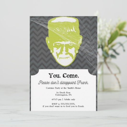 openhartig | Grappige Halloween Party uitnodiging  (Staand voorkant)