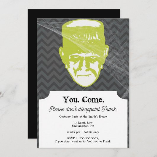 openhartig | Grappige Halloween Party uitnodiging (Voorkant / Achterkant)