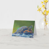 openhartige schildpadclose-up kaart (Gele Bloem)