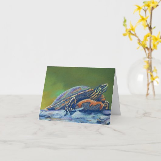 openhartige schildpadclose-up kaart (Gele Bloem)