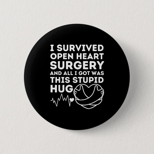 Openhartoperatie Liefdeknuffel Overlevende Post Aa Ronde Button 5,7 Cm (Voorkant)