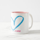 OpenHeart Aqua Tweekleurige Koffiemok (Voorkant rechts)