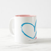 OpenHeart Aqua Tweekleurige Koffiemok (Voorkant links)