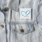 OpenHeart Aqua Vierkante Button 5,1 Cm (In situ)