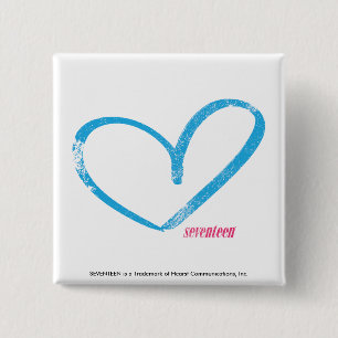OpenHeart Aqua Vierkante Button 5,1 Cm