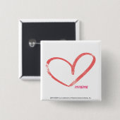 OpenHeart LtRoze Vierkante Button 5,1 Cm (Voorkant /achterkant)