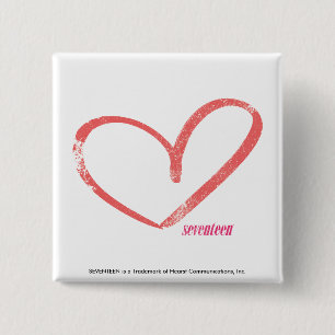 OpenHeart LtRoze Vierkante Button 5,1 Cm
