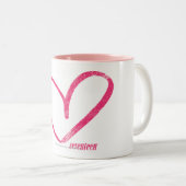 OpenHeart Magenta Tweekleurige Koffiemok (Voorkant rechts)