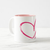 OpenHeart Magenta Tweekleurige Koffiemok (Voorkant links)