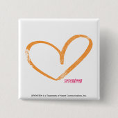 OpenHeart Sinaasappel Vierkante Button 5,1 Cm (Voorkant)