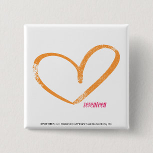 OpenHeart Sinaasappel Vierkante Button 5,1 Cm