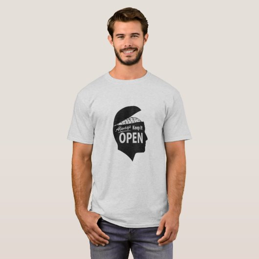 Openheid Idee Tekening Motto, let op het gat T-shirt (Voorkant volledig)