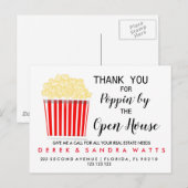 Openhuisaankondiging van het onroerend goed POPCOR Aankondigingskaart (Voorkant / Achterkant)