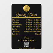 Opening Bedrijfsuren Logo Zwart Goud Schrift Raamsticker (Vel)