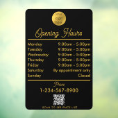 Opening Bedrijfsuren Logo Zwart Goud Schrift Raamsticker (Vel 3)