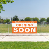 Opening Binnenkort Business Sinaasappel Wit Outdoo Spandoek (Insitu)