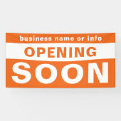 Opening Binnenkort Business Sinaasappel Wit Outdoo Spandoek (Horizontaal)