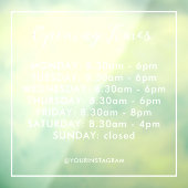 Opening hours business white modern minimalist raamsticker (Vel 3)