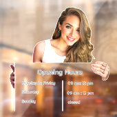 Opening Hours Sign Window Cling Raamsticker (Vel 2)