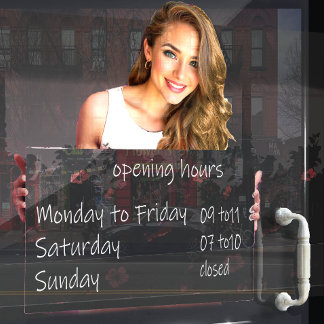 Opening Hours Sign Window Cling Raamsticker