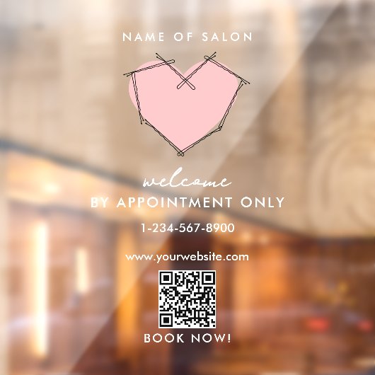 Opening Kantooruren Alleen Na Afspraak Bobby Pins Raamsticker (Vel 2)