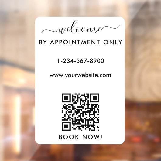 Opening Kantooruren Alleen Op Afspraak Welkom  Raamsticker (Vel 2)