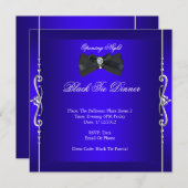 Opening Night Black Stropdas Formele Royal Blue Kaart (Voorkant / Achterkant)