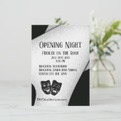 Opening Night Theater Masks Invitation Kaart (Staand voorkant)