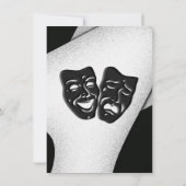 Opening Night Theater Masks Invitation Kaart (Achterkant)