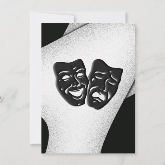 Opening Night Theater Masks Invitation Kaart (Achterkant)