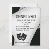 Opening Night Theater Masks Invitation Kaart (Voorkant)