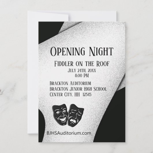 Opening Night Theater Masks Invitation Kaart (Voorkant)