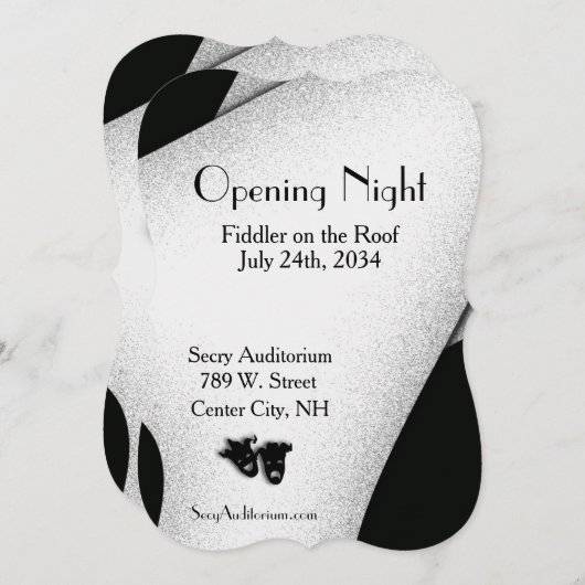 Opening Night Theater Uitnodiging (Voorkant / Achterkant)