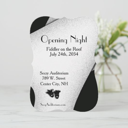 Opening Night Theater Uitnodiging (Staand voorkant)