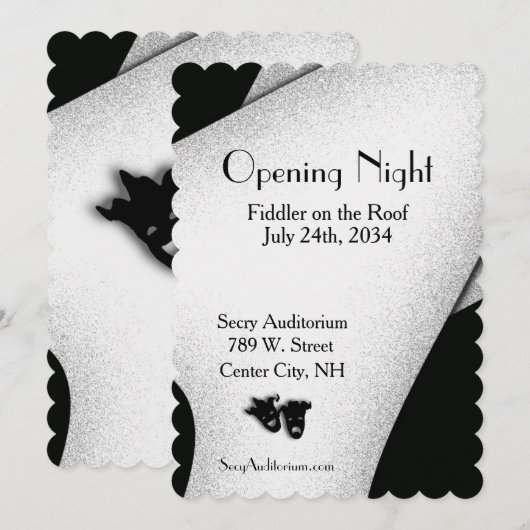 Opening Night Theater Uitnodiging (Voorkant / Achterkant)