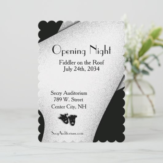 Opening Night Theater Uitnodiging (Staand voorkant)