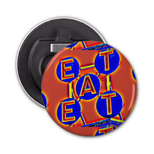 opening rode/blauwe flesje button flesopener